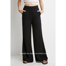 Classic Palazzo Pants avec poches avant inclinées et une fermeture à glissière invisible